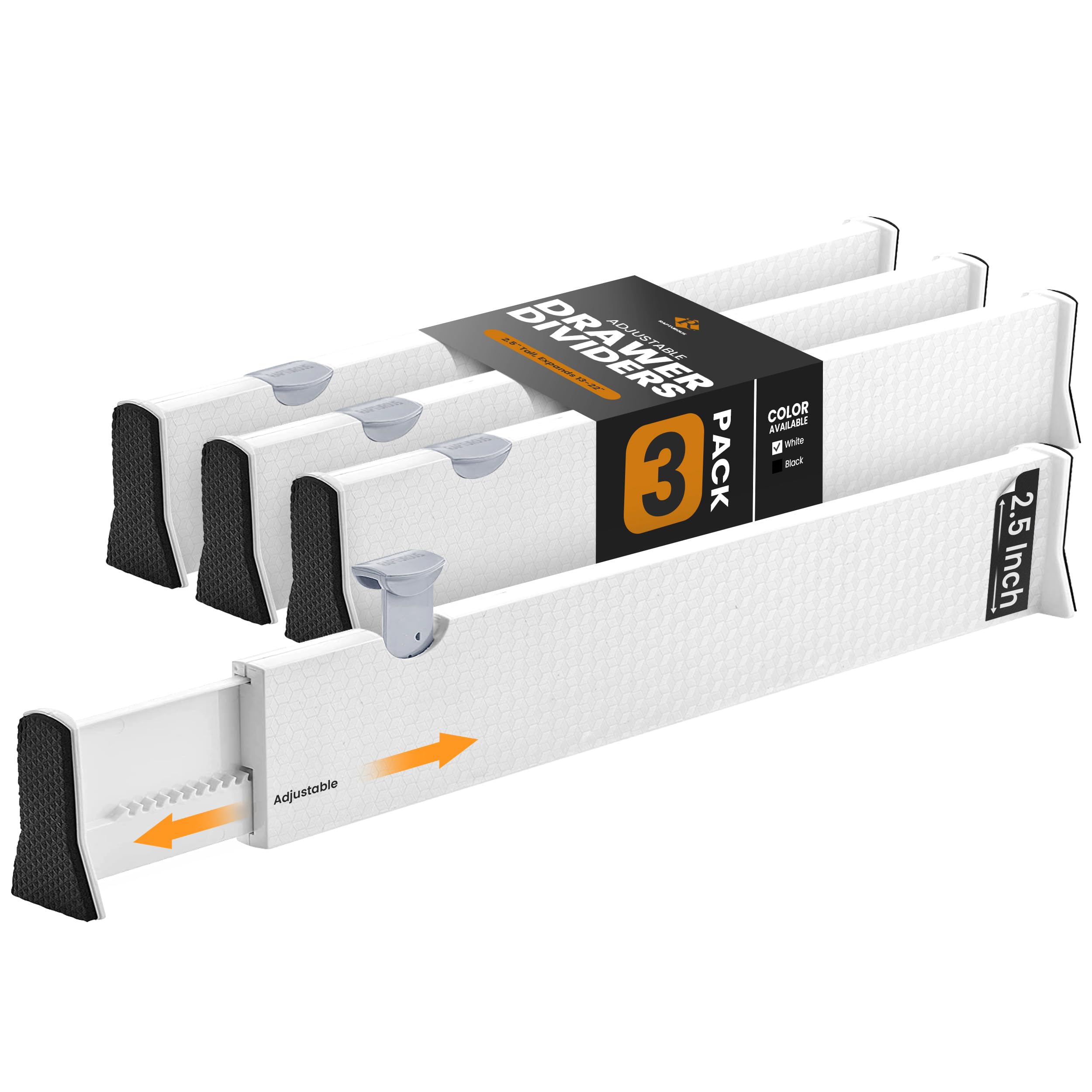 Amazon.com: RAPTUROUS Adjustable Drawer Dividers, 2.5